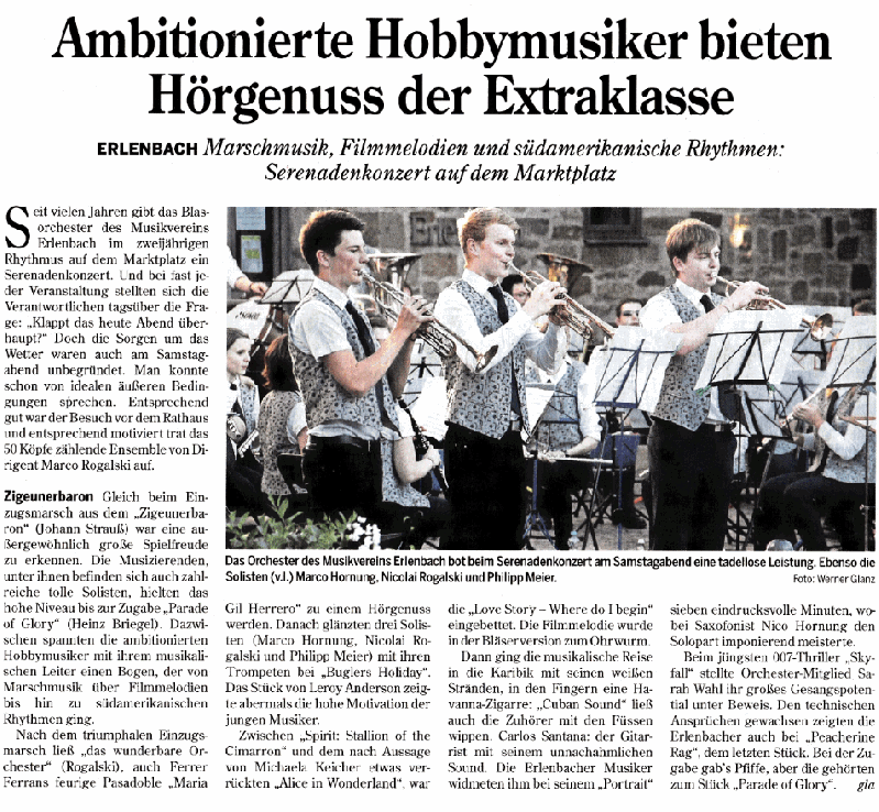 Musikverein Erlenbach Serenade 2015